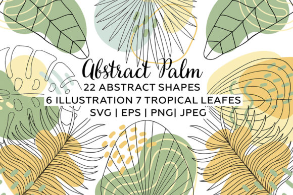 Abstract Shapes and Tropical Leaves Graphics