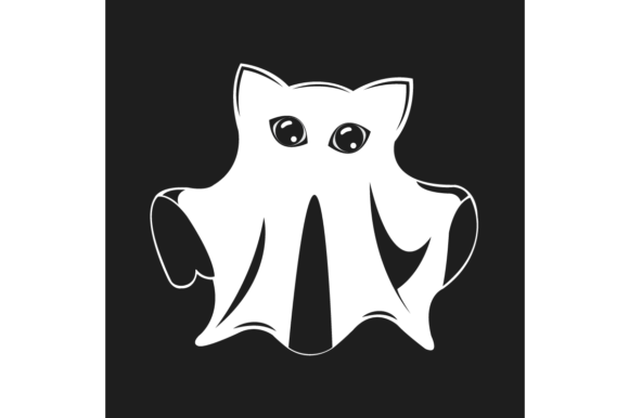 Boo Cat Scary Cat Illustration for Commercial Graphics