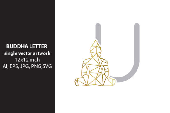 BUDDHA, Letter U – A Versatile Graphic Asset for Creative Projects