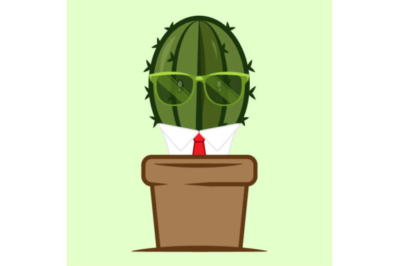 Cactus Employer with a Tie Illustration