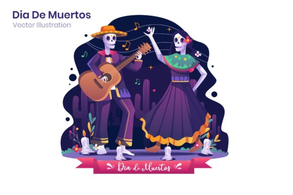 Dia De Muertos Flat Illustration