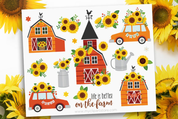 Farm House Orange Clipart Graphics