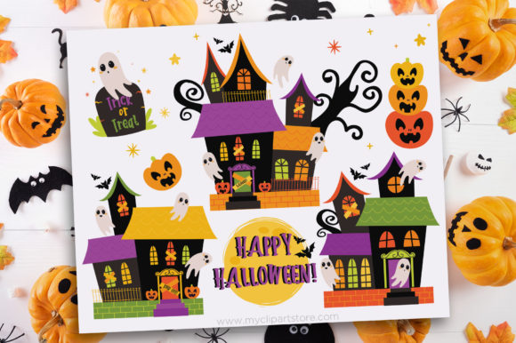 Halloween Haunted Mansion Graphics for Local Branding