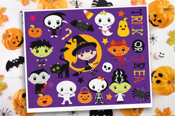 Halloween Kids in Costumes Graphics