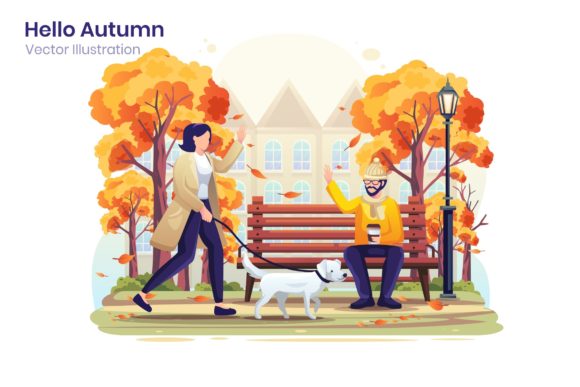 Hello Autumn Graphics for Editorial and Web Design