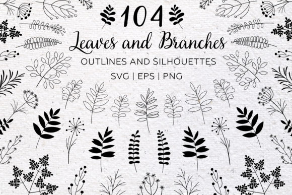 Leaf and Branch Doodle Clipart for Modern Web Design
