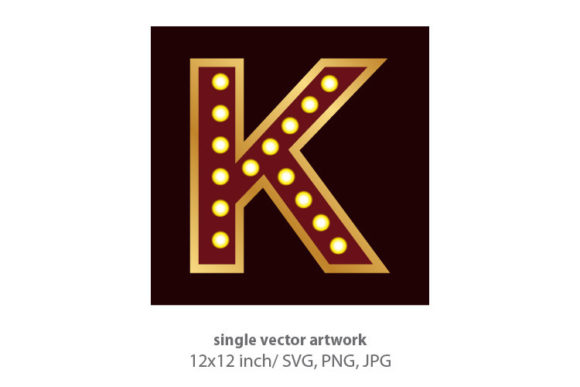 Lights Bulbs Inside Decorative Letter K Graphics