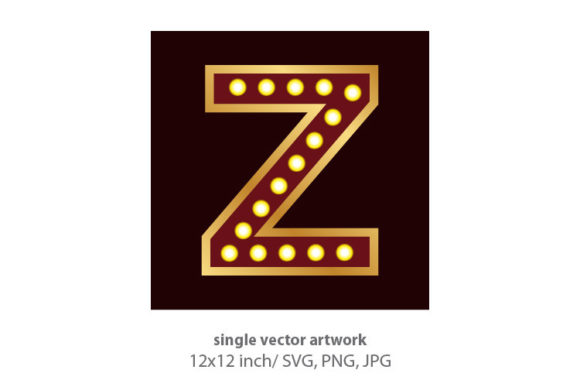 Lights Bulbs Inside Decorative Letter Z Graphics