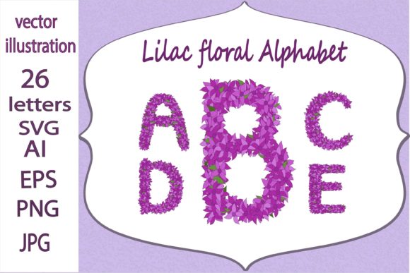 Lilac and Violet Floral Alphabet