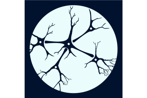 Neuron Under Microscope Illustration for Blog and Web Design