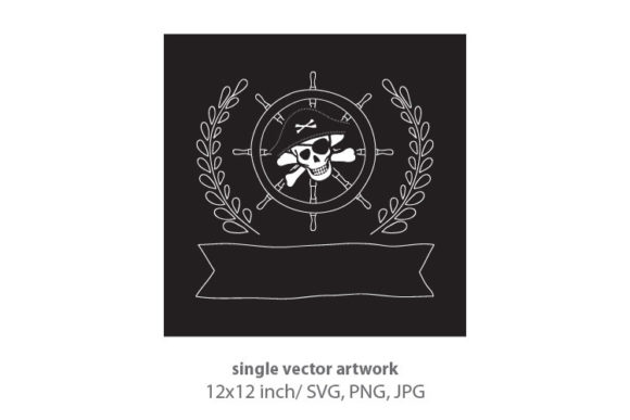 Pirates Skull Inside Boat Wheel Graphics