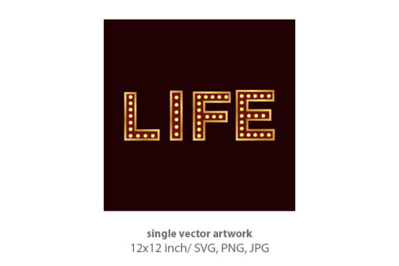 Typography Word LIFE with Lights Bulbs Review